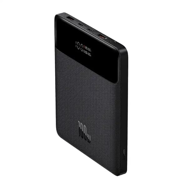 Baseus Blade Powerbank 20000mAh, 2xUSB, 2xUSB-C + USB-C Kabel 100W (Sort)