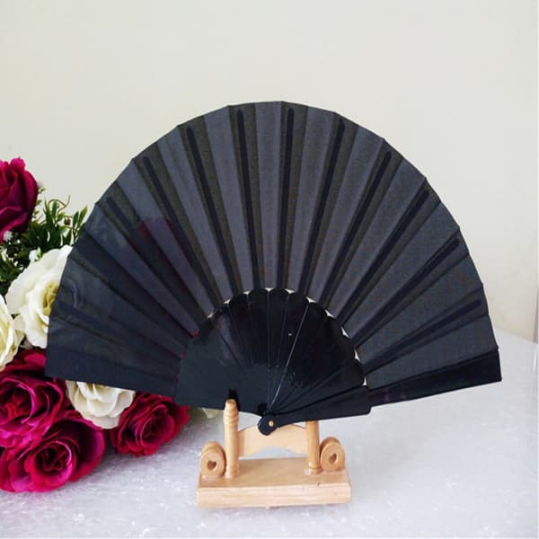 Spansk vifte sort foldbar dans japansk stor flamenco gave