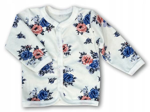 Kaftan 116 t-paita nappien kanssa tytöille ruusukuviolla