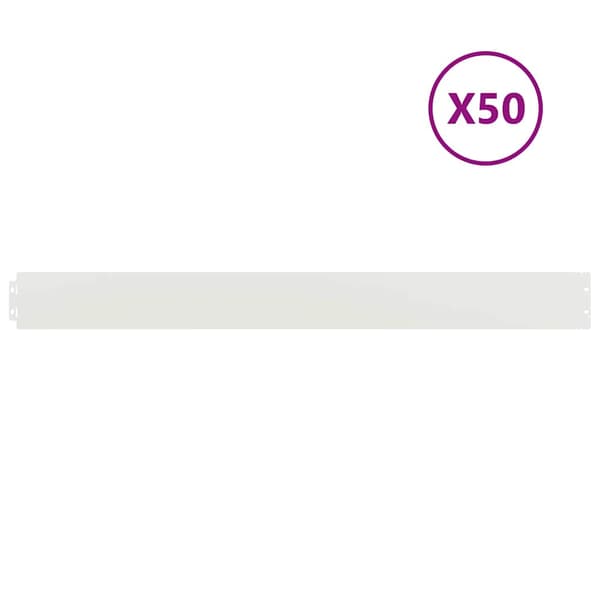 vidaXL Gräsmatta 50 st vitt kallvalsat stål