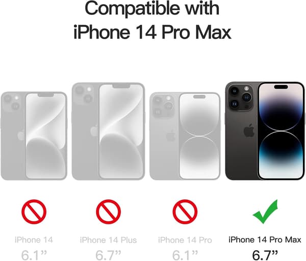 BAKSIDAN TILL APPLE IPHONE 14 PRO MAX SVART RAM + 2X HÄRDAT GLAS
