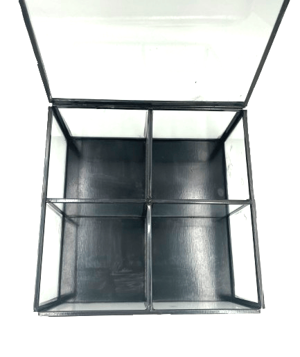 WESTWING DIJK Ask metall- och glaslåda 17x17x7 cm