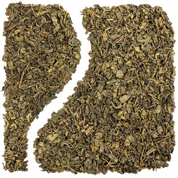 Grøn teblade Gunpowder 50 g - Rullede blade, Stærk aroma