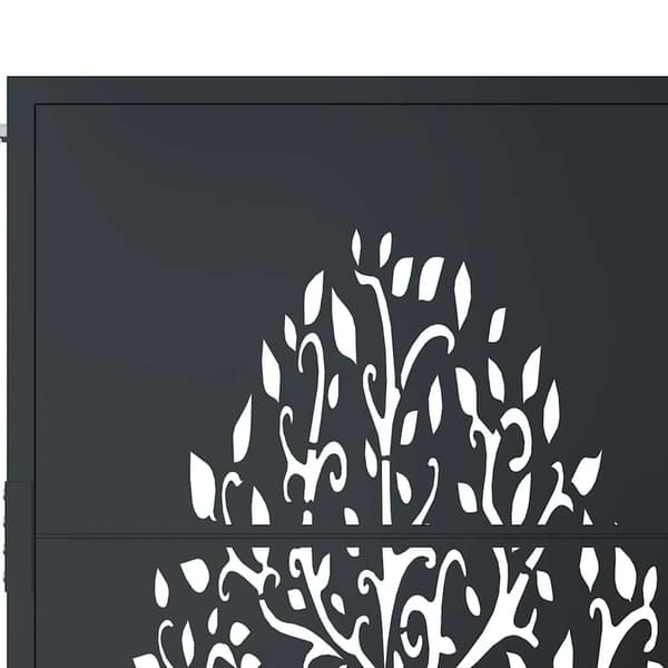 vidaXL Trädgårdsgrind, Antracit, 105x180 cm, Stål, Träddesign