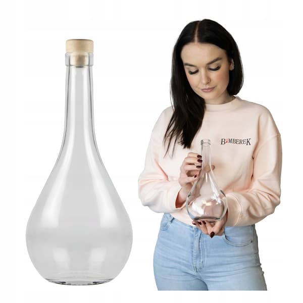 Glasflaska med droppform 500 ml flaskor för likörer alkohol vin hembränt 0,5 l