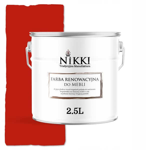 Färg för kökskåpsfrontar röd RAL3020 satin 2,5L