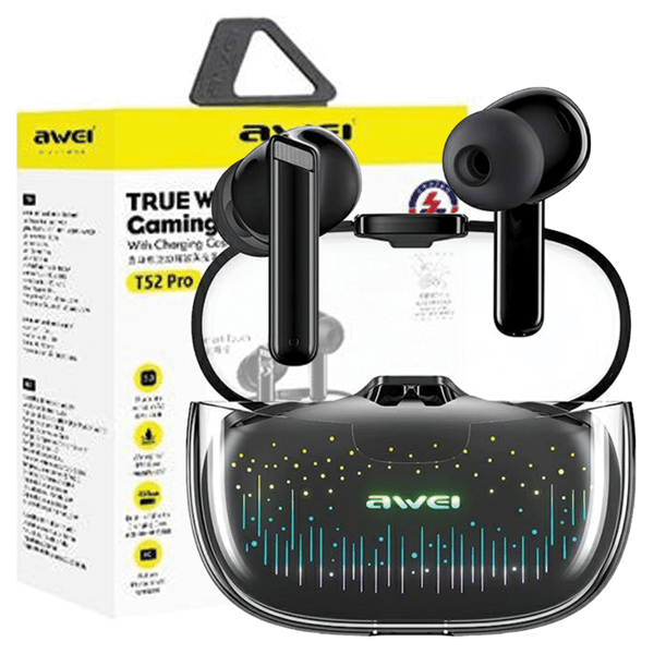 AWEI Bluetooth 5.3 T52 Pro2TWS hovedtelefoner + dockingstation sort/sort