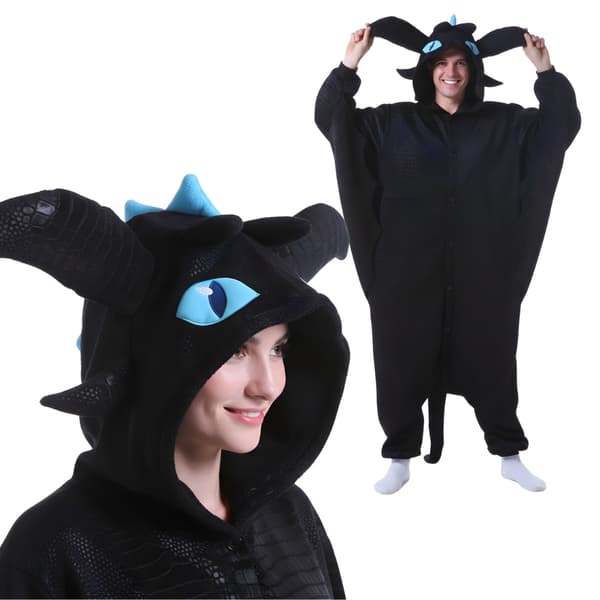 Kigurumi-pyjamas Tandlös blå S 145-155 cm