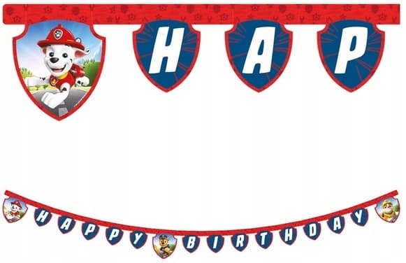 Paw Patrol syntymäpäivägirlandi 200 cm