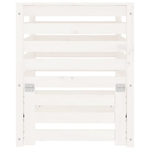 vidaXL Kompost vit 63,5x63,5x77,5 cm massiv furu