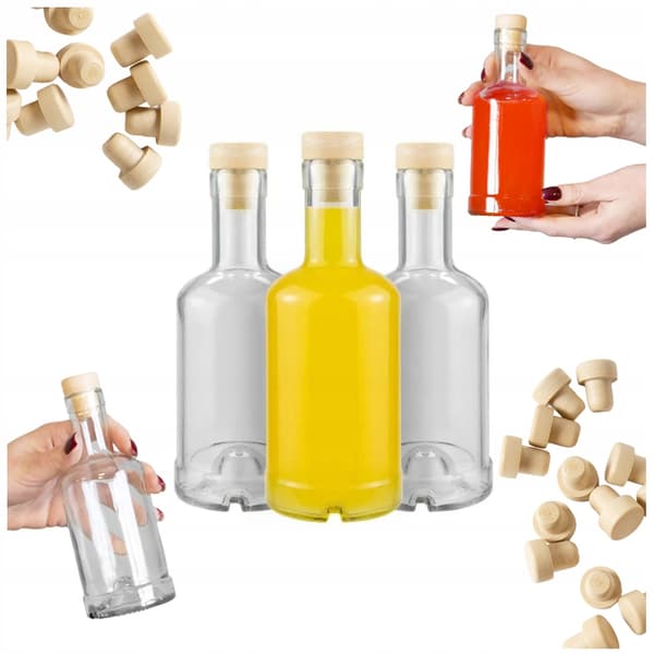 50x Tadek glasflaskor 250ml för likörer, alkohol och juice
