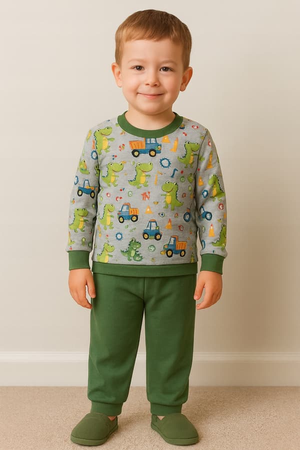 BOMULLSPYJAMAS 122 2-delad pojkpyjamas 100% BOMULL DINO