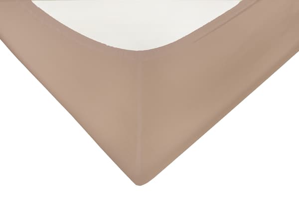 Satin-stræklagen med guld elastik 130/140x190/200x25 Beige