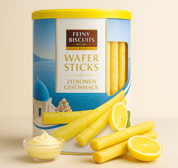 Fine kiks med citronsmakvaffelruller 400 g