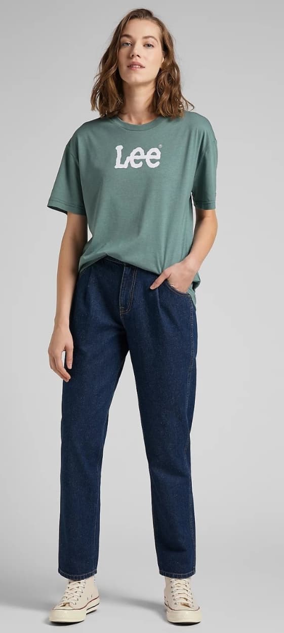 Lee Carol Pleated Hemp High Straight Damejeans 7/8 W34 L33