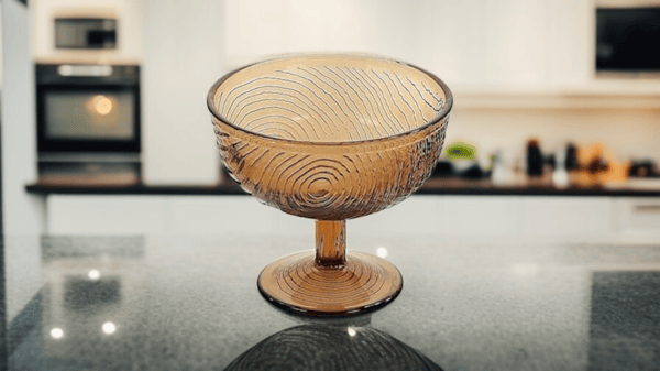 300 ml glaskopp för glass, efterrätt, salladsskål, glas, brun