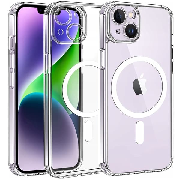CO2-magnetisk, gennemsigtigt cover, forstærket til Magsafe iPhone 15 Plus