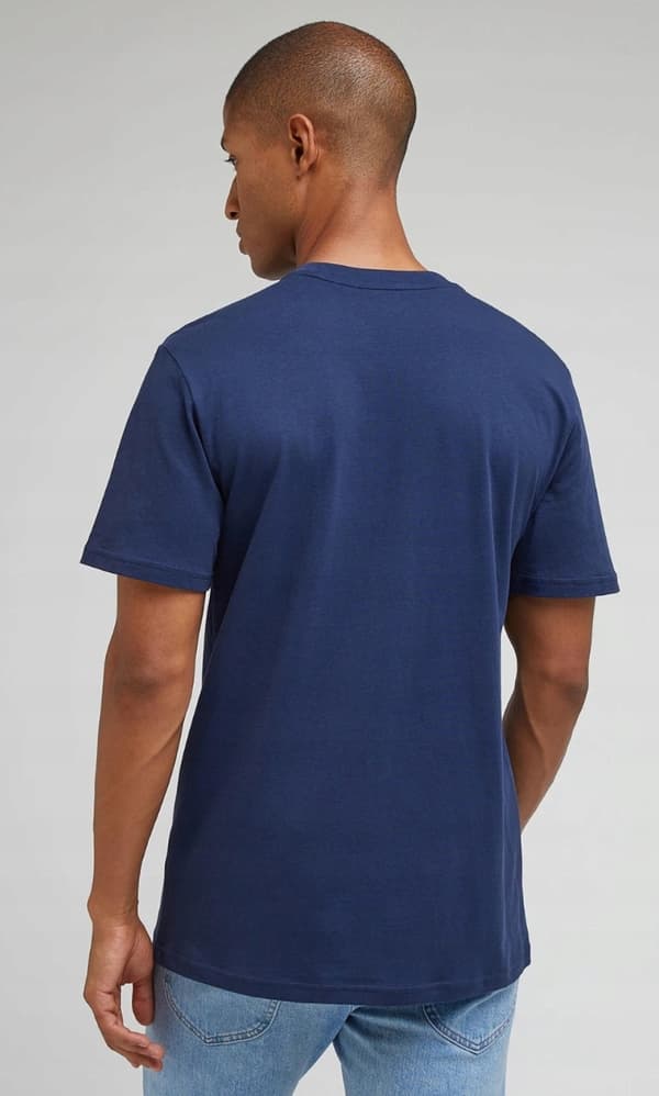 Lee logo t-shirt i marineblå bomuld med logo regular M