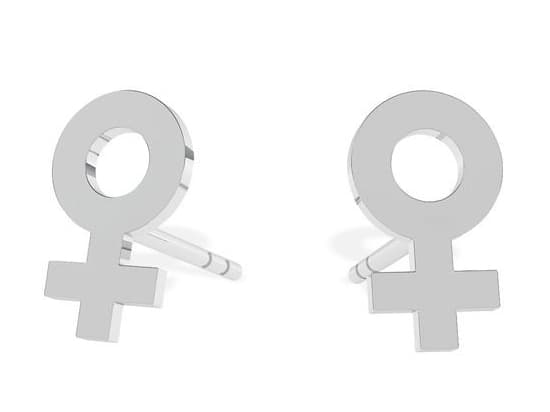 Sølvøreringe Venus Symbol Kvinder Små Dame Øreringe Sølv