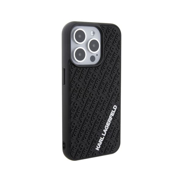 Karl Lagerfeld 3D gummi multilogo - iPhone 15 Pro cover (sort)