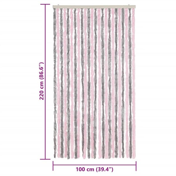 vidaXL insektnet sølvrosa 100x220 cm chenille