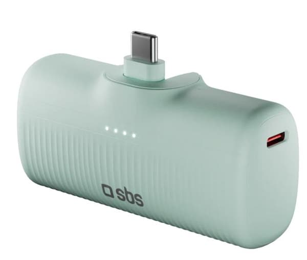 Powerbank SBS 5000 mAh Eco 10W USB-C TEBB5000PLUGLBGRS Lysegrøn