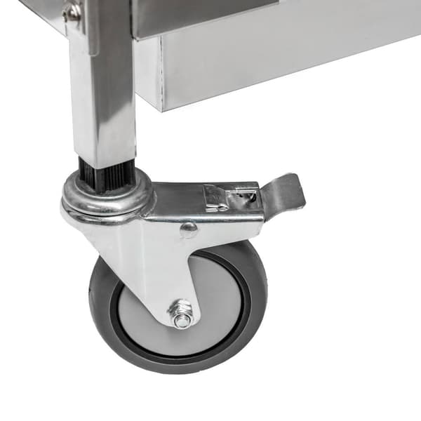 Rostfritt stål Mega-M serveringsvagn med 3 hyllplan B-85 cm D-45 cm H-90 cm N