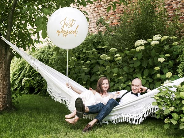 Ballong 1 m, Just married vitguldtryck 1 st.