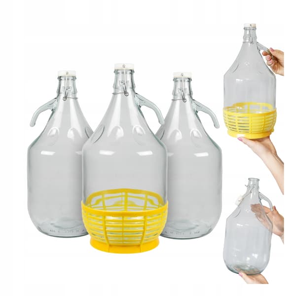 Lady 5L-dunk för vin, hembränt, likörer, korg + rosettförslutning