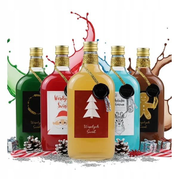 KLASSISK glasflaska 500 ml HANDDEKORERADE vinlikörflaskor 0,5l