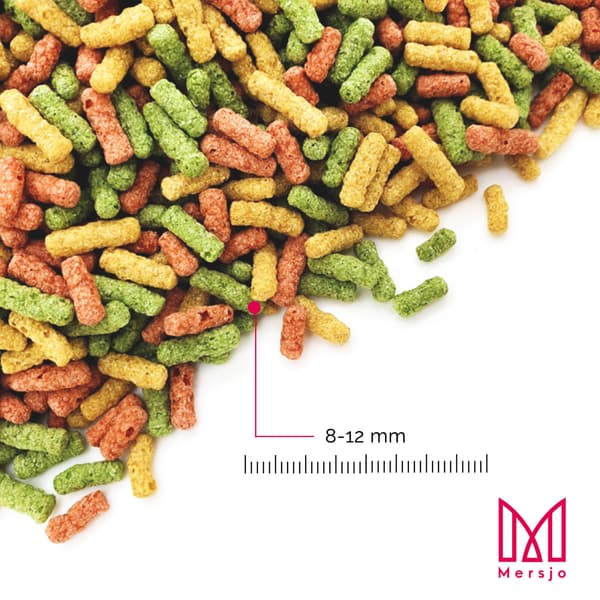 Mat för trädgårdsfiskar, koikarpar, Mersjö dammpinnar MIX 1,3 kg 9 l