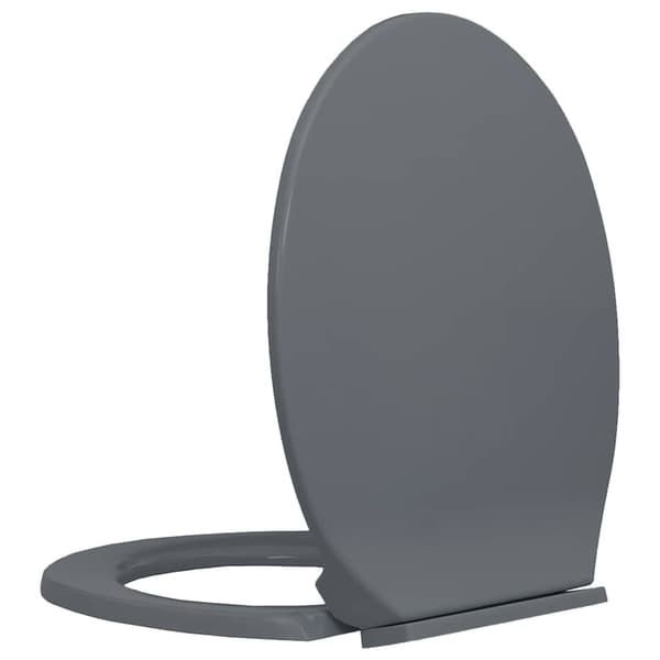 vidaXL Mjukstängande toalettsits, grå, oval