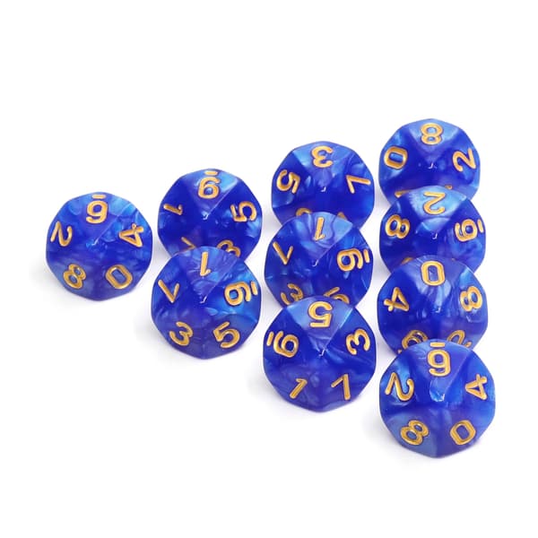 RPG-tärningar Lämna Titanic Tiosidiga D10-tärningar 0-9