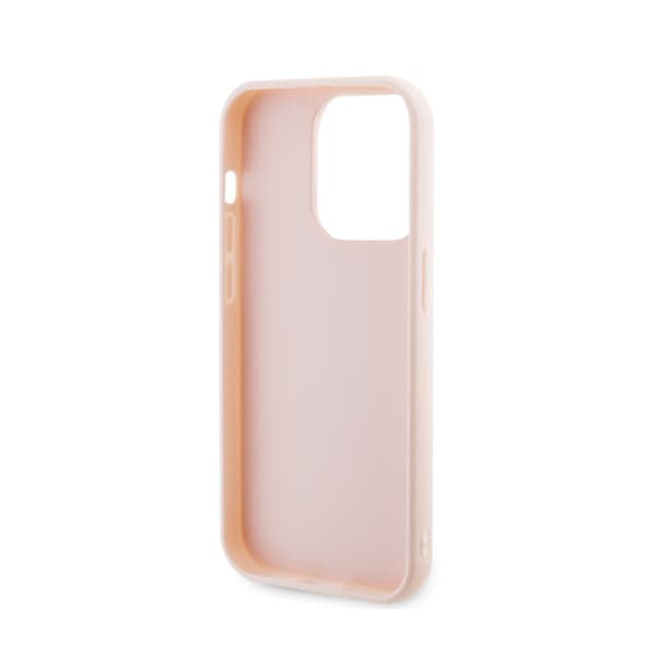 Karl Lagerfeld 3D kuminen glitterlogo - iPhone 15 Pro -kotelo (vaaleanpunainen)