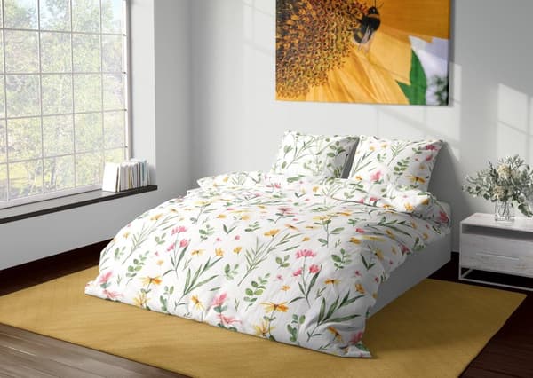 Satin Sengetøj 220x200 Milagro Blomstereng