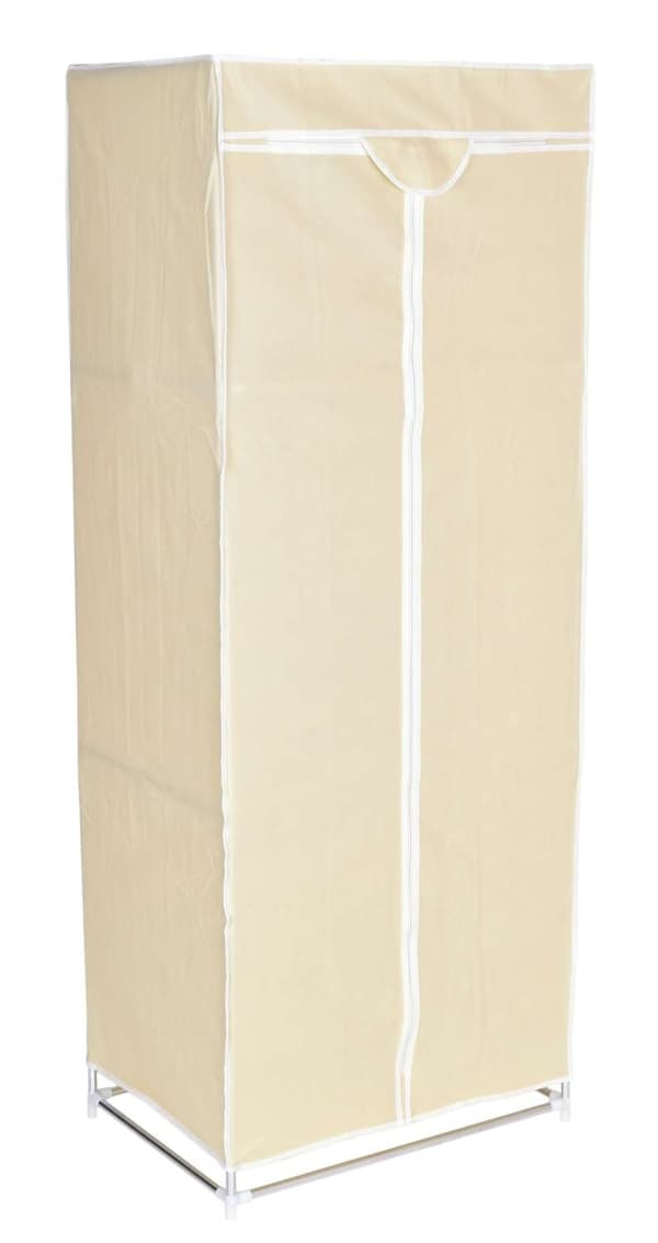 Fela textilgarderob med hyllplan - beige