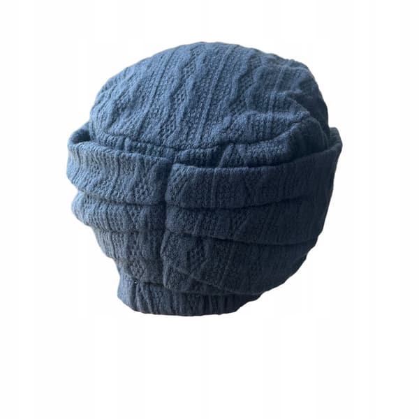 Varm vintermössa, Aurora turban med pannband - blått bambufoder