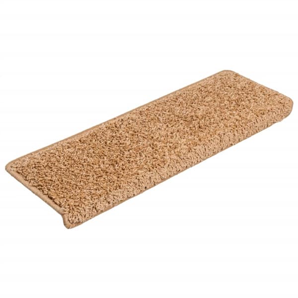 vidaXL Trappmattor 15 st 65x21x4 cm beige rektangulära kanter