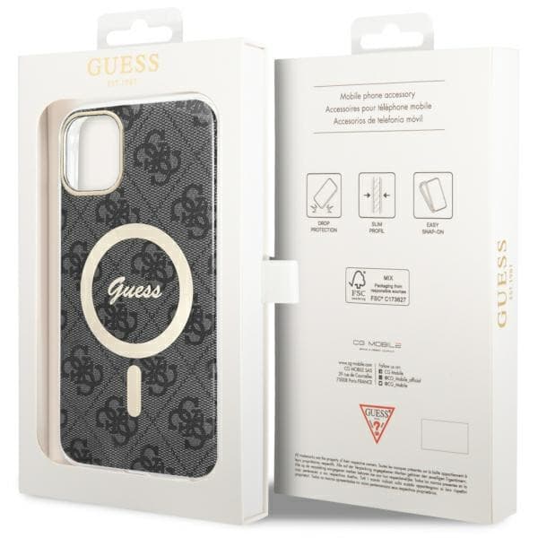 Guess GUHMN61H4STK iPhone 11 6.1 sort/sort hårdt cover 4G MagSafe
