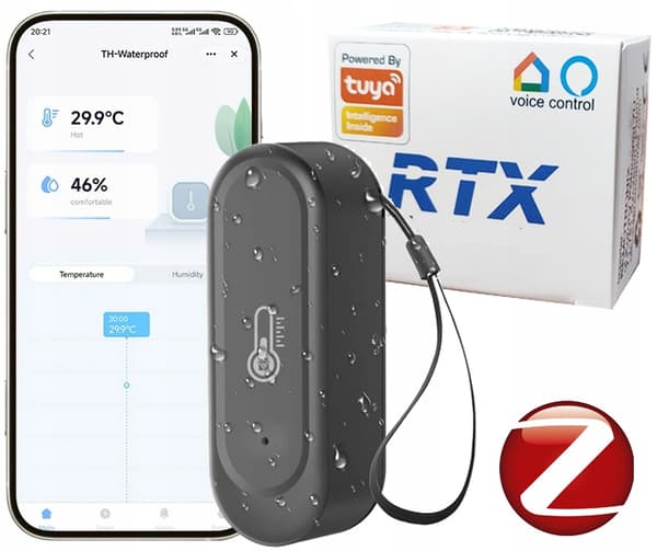 Extern temperatur- och fuktighetssensor RTX Tuya Zigbee Svart