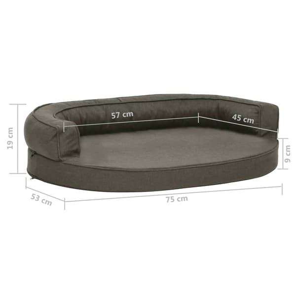 vidaXL hundeseng, 75x53 cm, linnedlook, mørkegrå