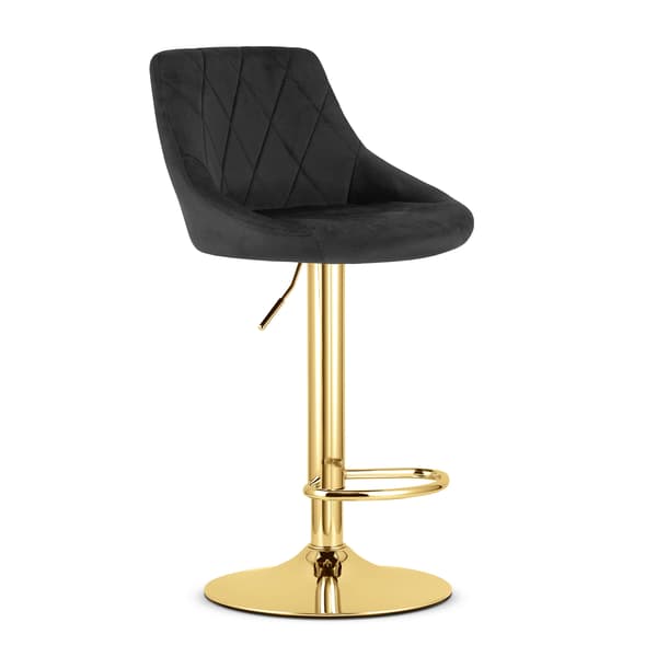 KAST skammel - sort fløjl / guldfod