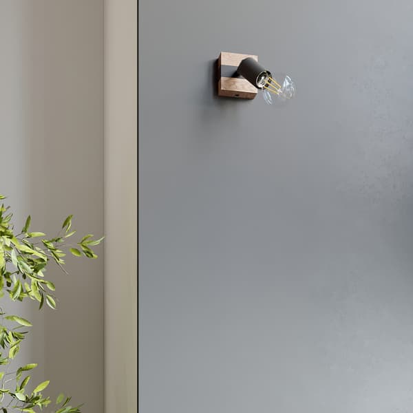 HORIZON 2 E27 SPOTLAMPE SORT TRÆ LUMILO 12.519.96