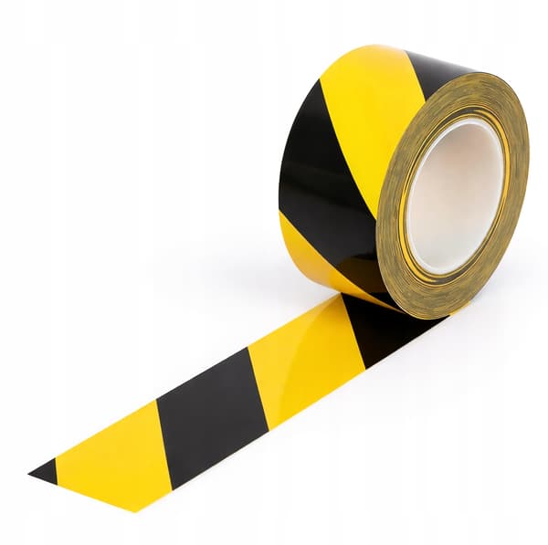Varningstejp för markering av linjer gul-svart 48 mm/33 m