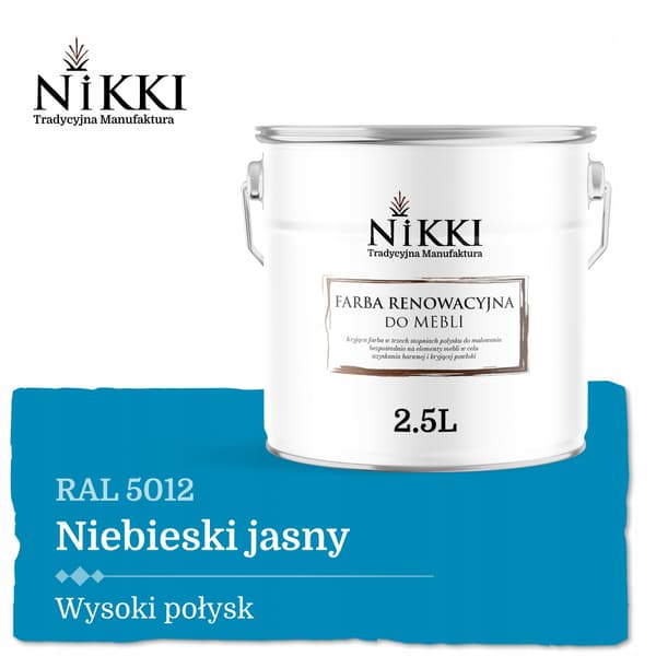 Färg för köksfrontar ljusblå RAL5012 glans 2,5L