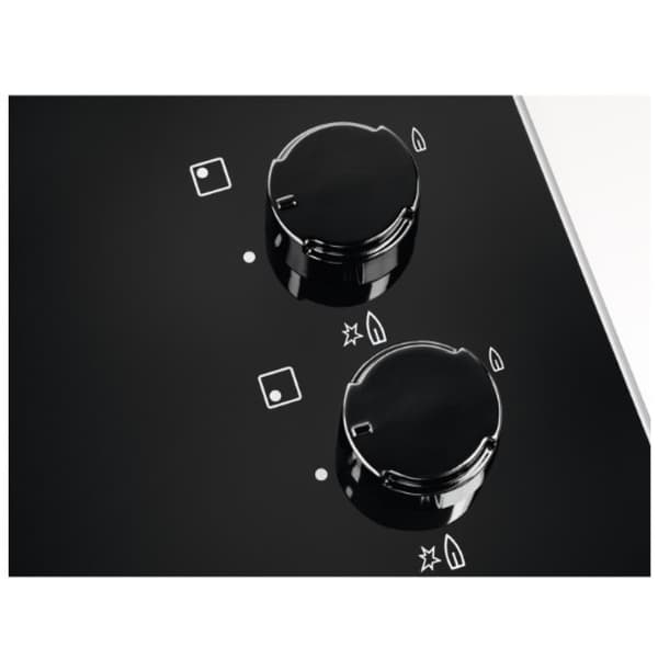 Electrolux EGG 6407K gaskomfur, 4 zoner, glas, sort