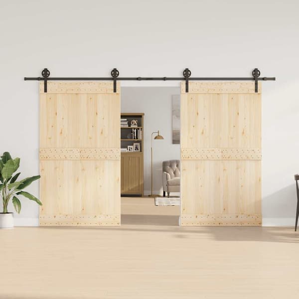 vidaXL Skjutdörrsinstallationssystem, 366 cm, Stål, Svart