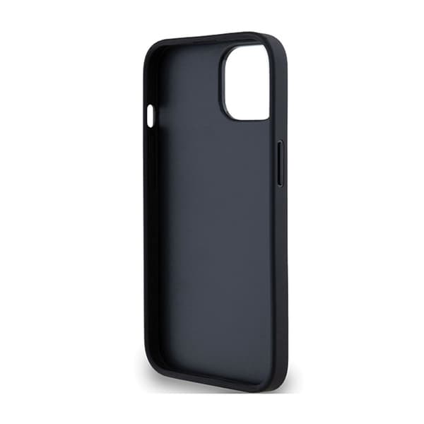 DKNY Læder Mono Stripe & Metal Logo - iPhone 15 Plus / 14 Plus Cover (Sort)