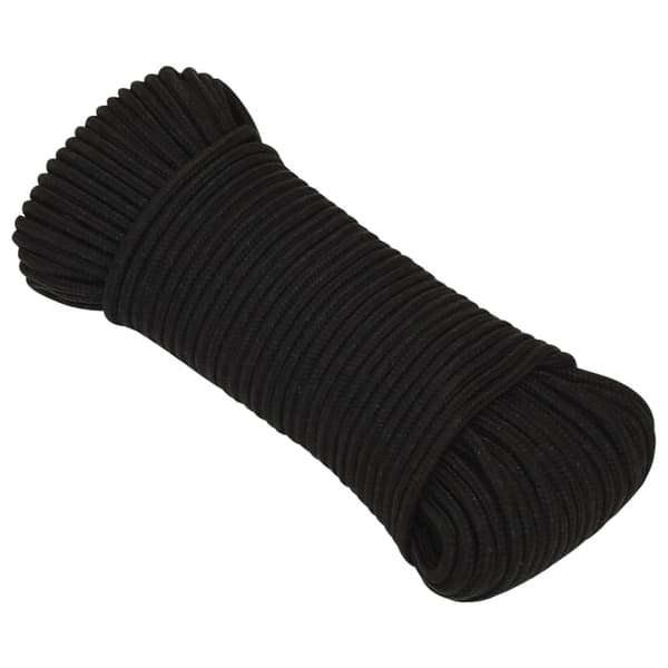 vidaXL Arbetsrep, Svart, 4 mm, 50 m, Polyester