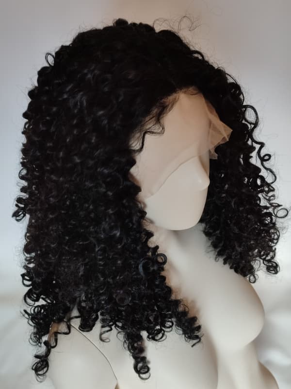 Sort lace front paryk Afro krøller sorte tykke krøller varmebestandig
